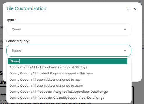 Home Page - Interactive Tiles - Queries
