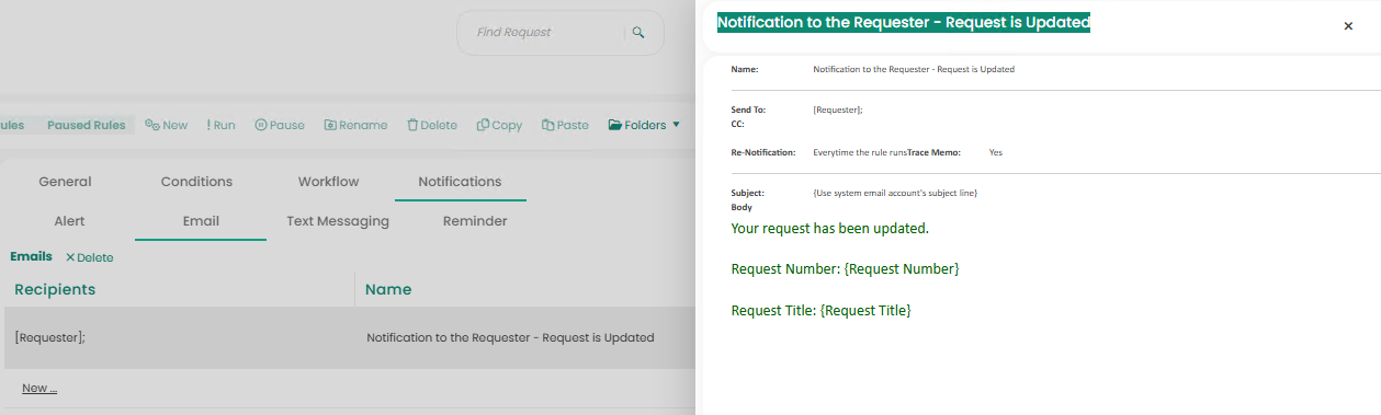 Sample 3: Email notification to Requester when a request has been ...